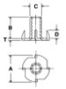 Picture of 1/4-20X3/16 / 3 Prong Tnuts / Short Prongs / Plain