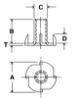 Picture of 1/4-20X7/16 / 4 Prong Tnuts Crimp Locked / Plain