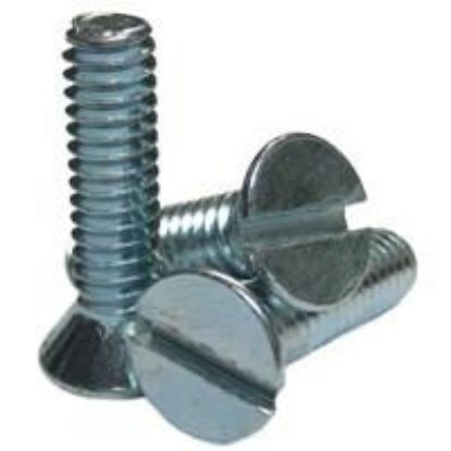 Picture of 1/4 - 20 X 3/4 Machine Screw Flat Head Slotted Zinc Cr+3