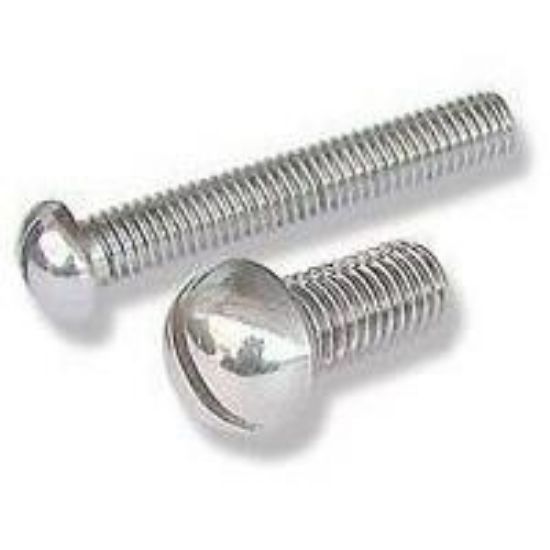 Picture of 1/4 - 20 X 1 3/4 Machine Screw Round Head Slotted Zinc Cr+3