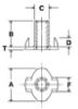 Picture of Tnut Hopper Feed 1/4-20X7/8 4 Prong DB Plain