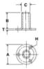 Picture of Round Base 1/4-20X9/16 3 Holes Zinc