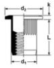 Picture of Rivet Nut 3/8-16 x 0.690 Flat Head w/ Serrations, Zinc Dichromate