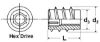Picture of Steel Insert 3/8-16X15Mm Hx Drive No Lead Zinc